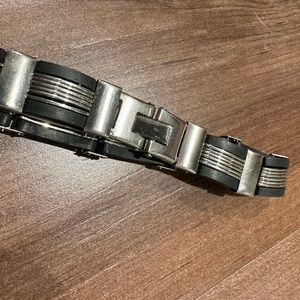 Stainless steel and rubber bracelet